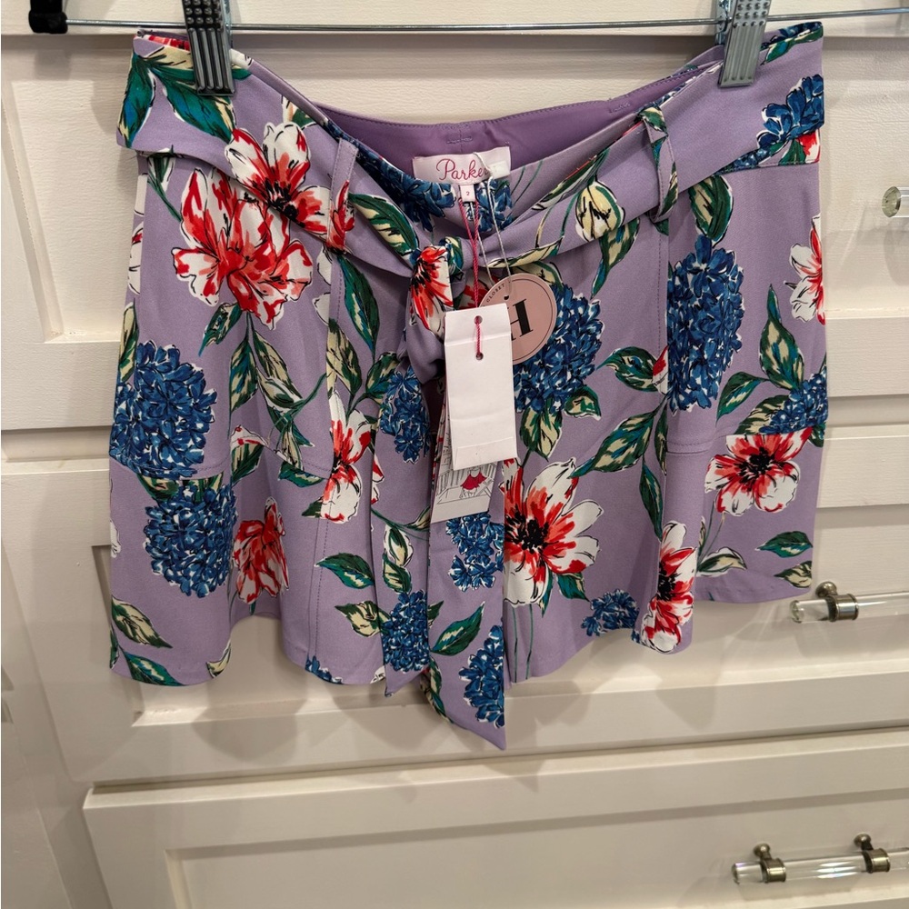 Parker Lavender Floral Dress with Red, Blue & Green Accents
